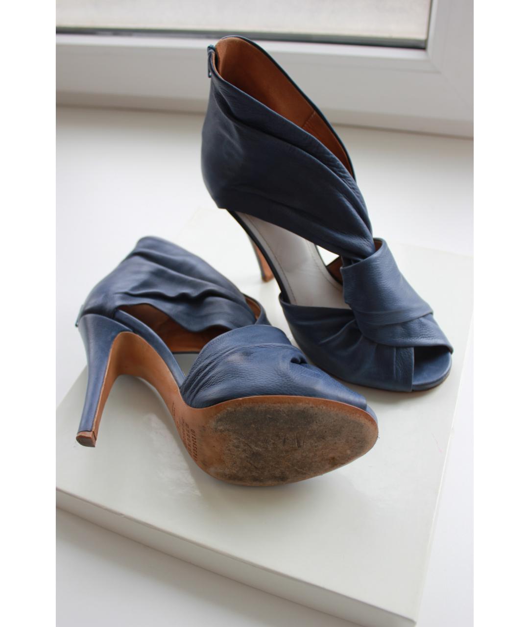 MAISON MARGIELA Синие кожаные туфли, фото 7