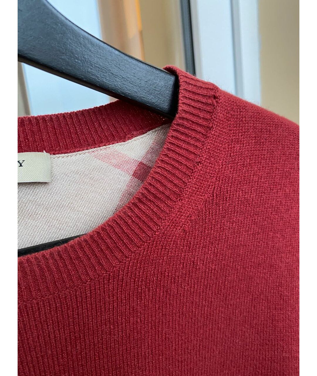 BURBERRY Бордовый кашемировый джемпер / свитер, фото 4