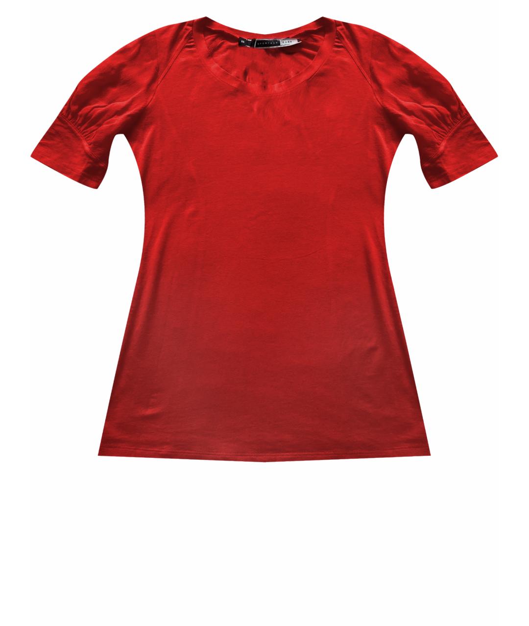 SPORTMAX Красная хлопко-эластановая футболка, фото 1