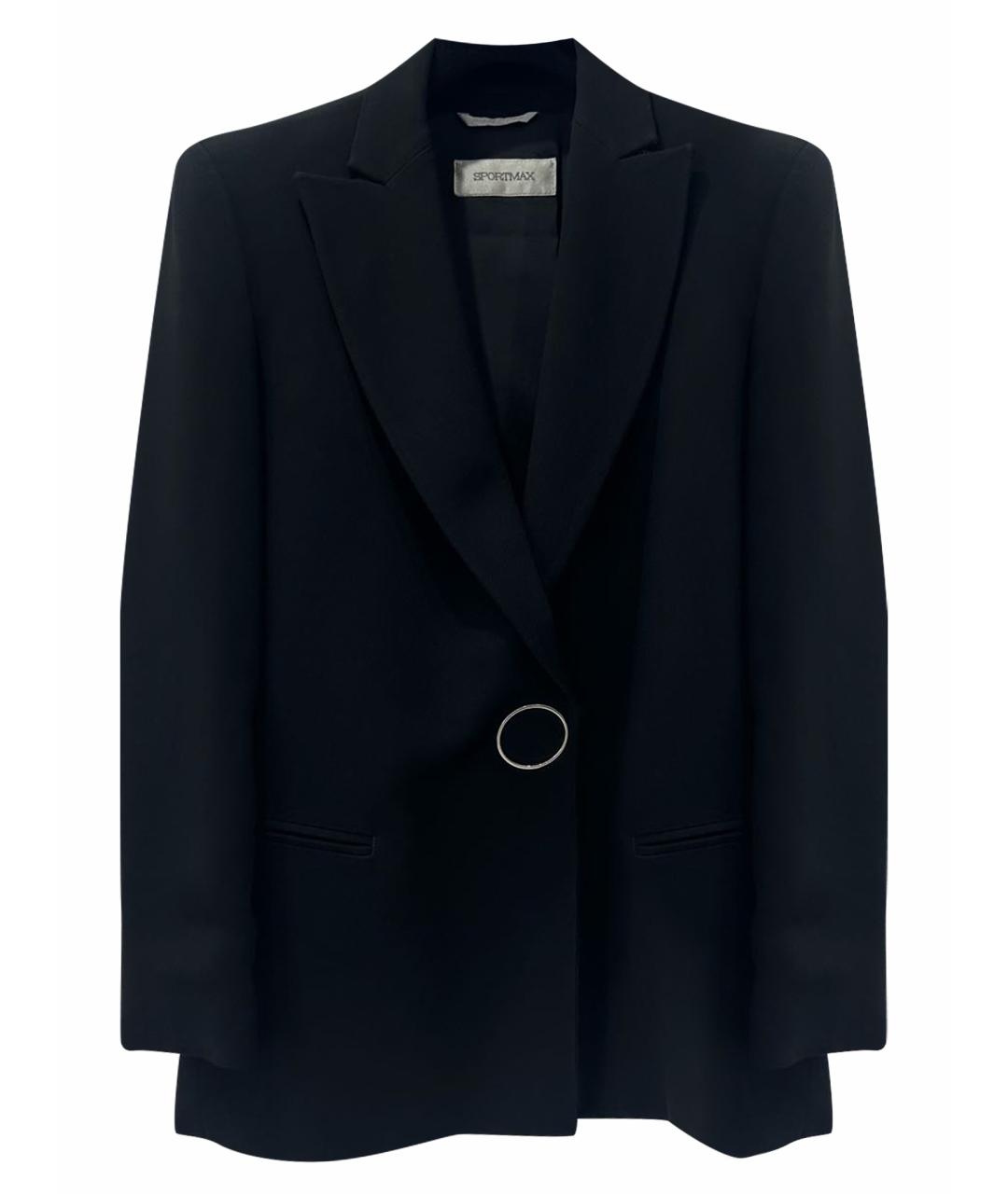 SPORTMAX Черный вискозный жакет/пиджак, фото 1