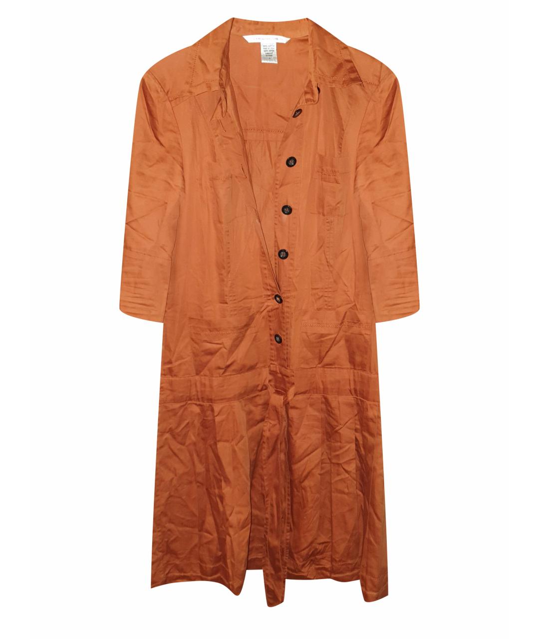 DIANE VON FURSTENBERG Оранжевое хлопковое повседневное платье, фото 1