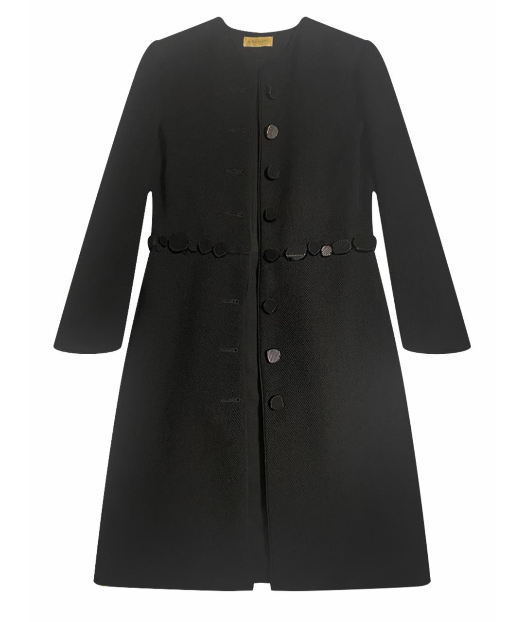 NINA RICCI Черное шелковое пальто, фото 1