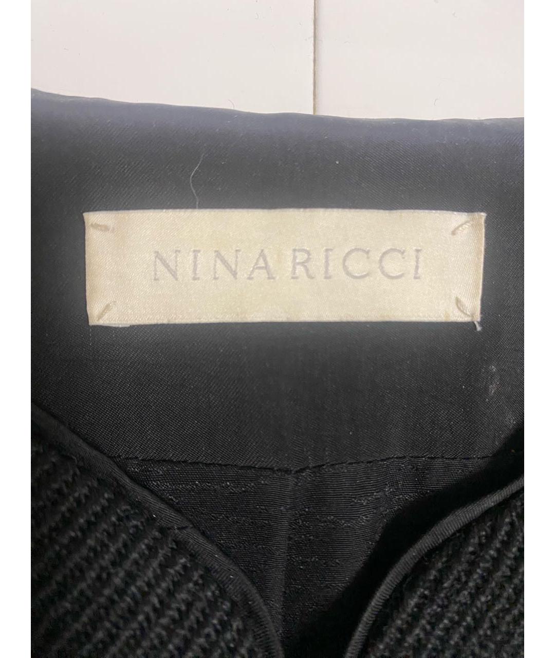 NINA RICCI Черное шелковое пальто, фото 4