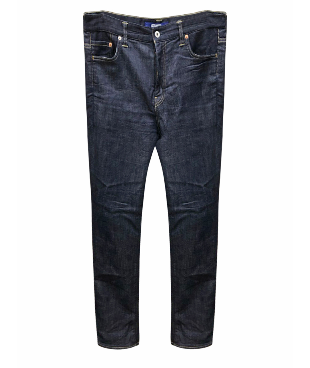 COMME DES GARÇONS Темно-синие хлопко-полиэстеровые прямые джинсы, фото 1