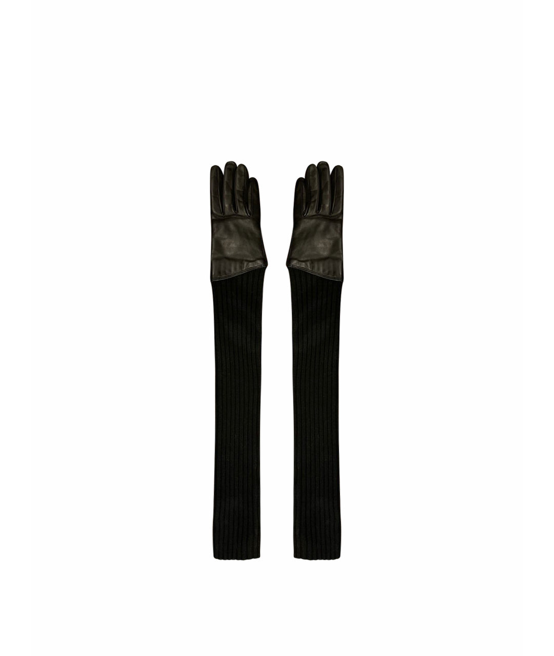 MCQ ALEXANDER MCQUEEN Черные кожаные перчатки, фото 1
