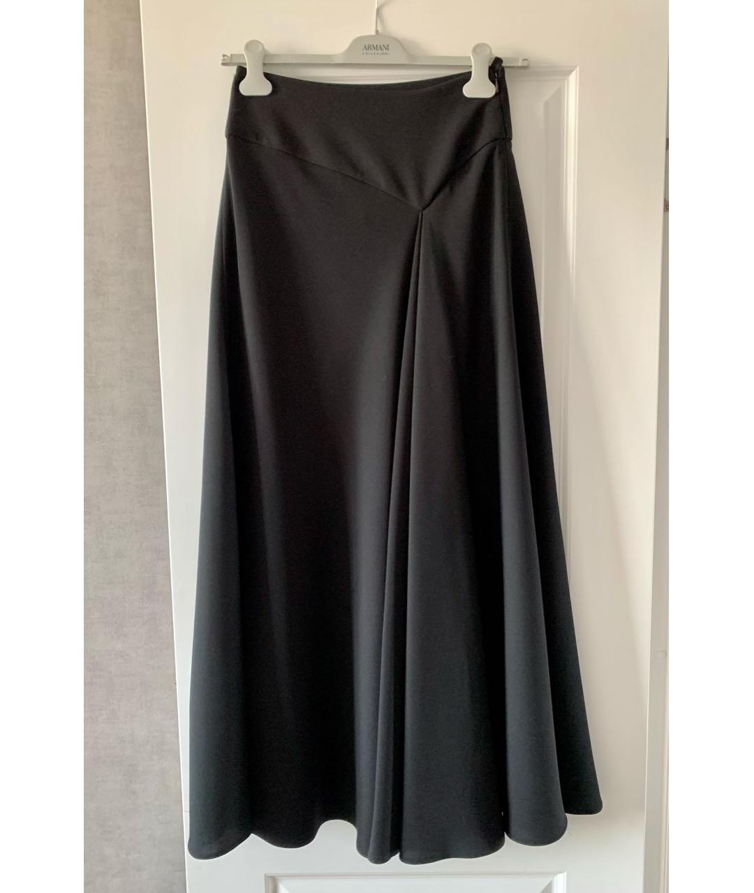 ARMANI COLLEZIONI Черная полиэстеровая юбка макси, фото 9