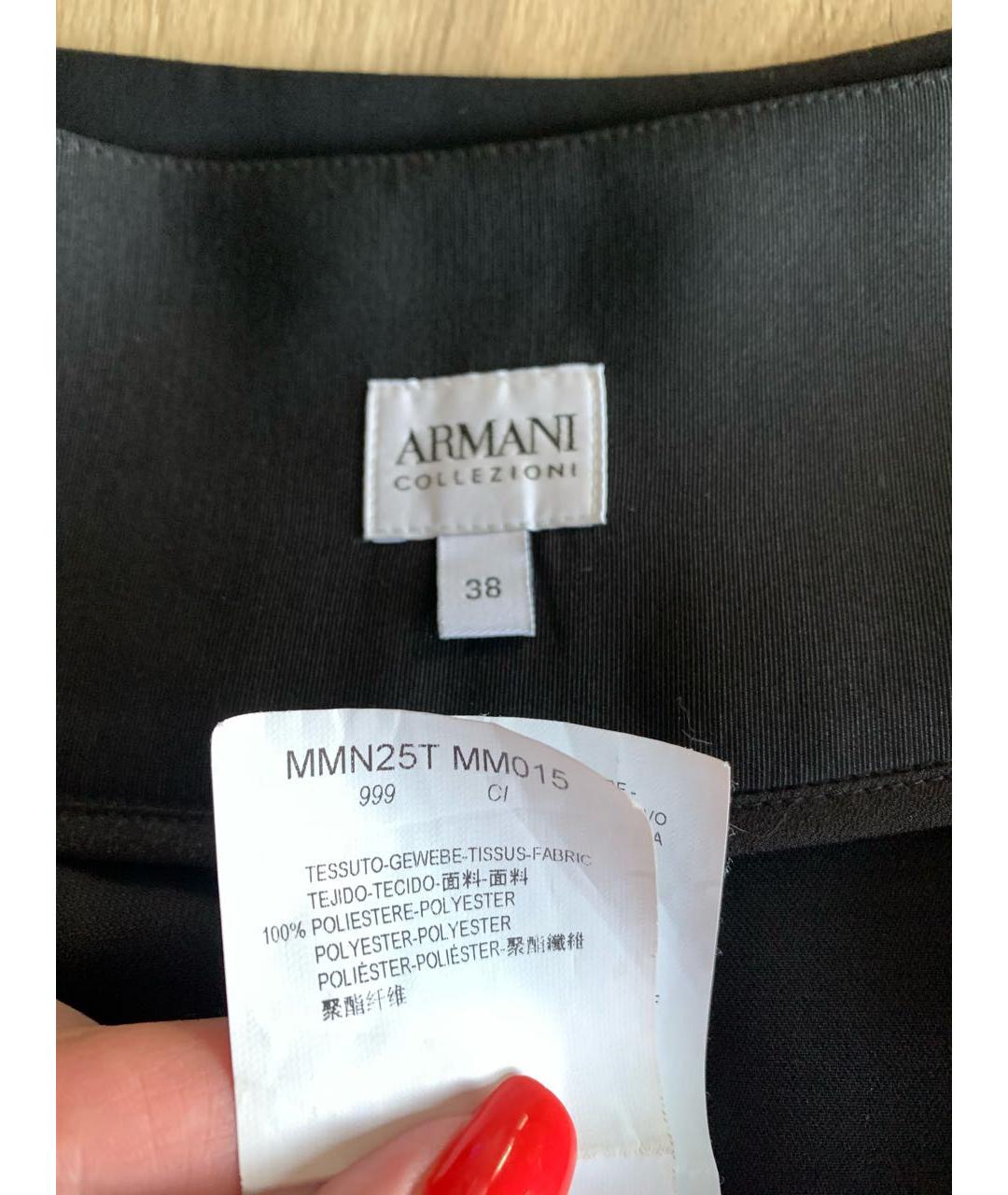 ARMANI COLLEZIONI Черная полиэстеровая юбка макси, фото 3