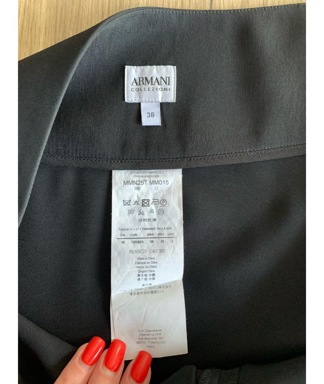 ARMANI COLLEZIONI Черная полиэстеровая юбка макси, фото 4