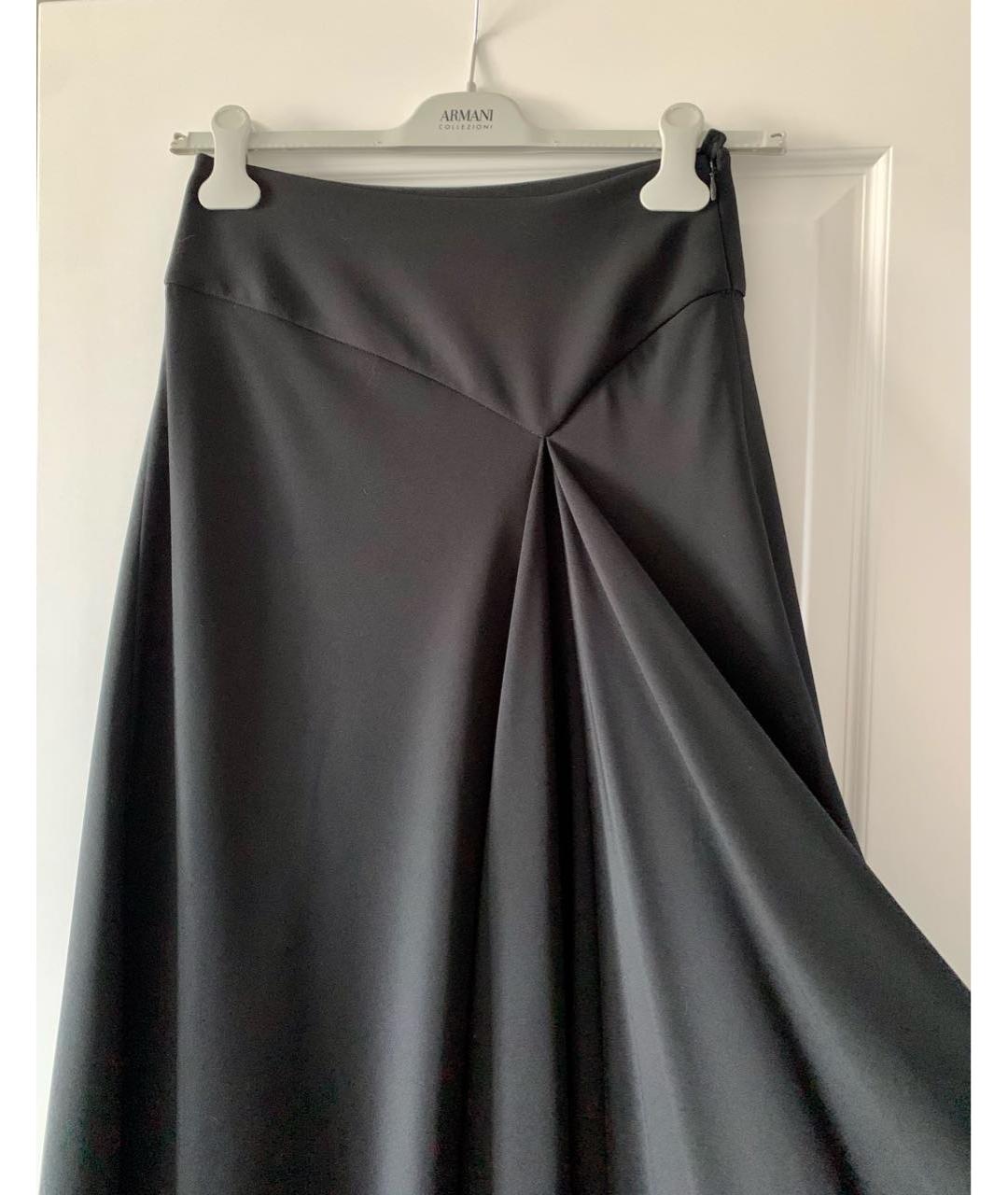 ARMANI COLLEZIONI Черная полиэстеровая юбка макси, фото 6