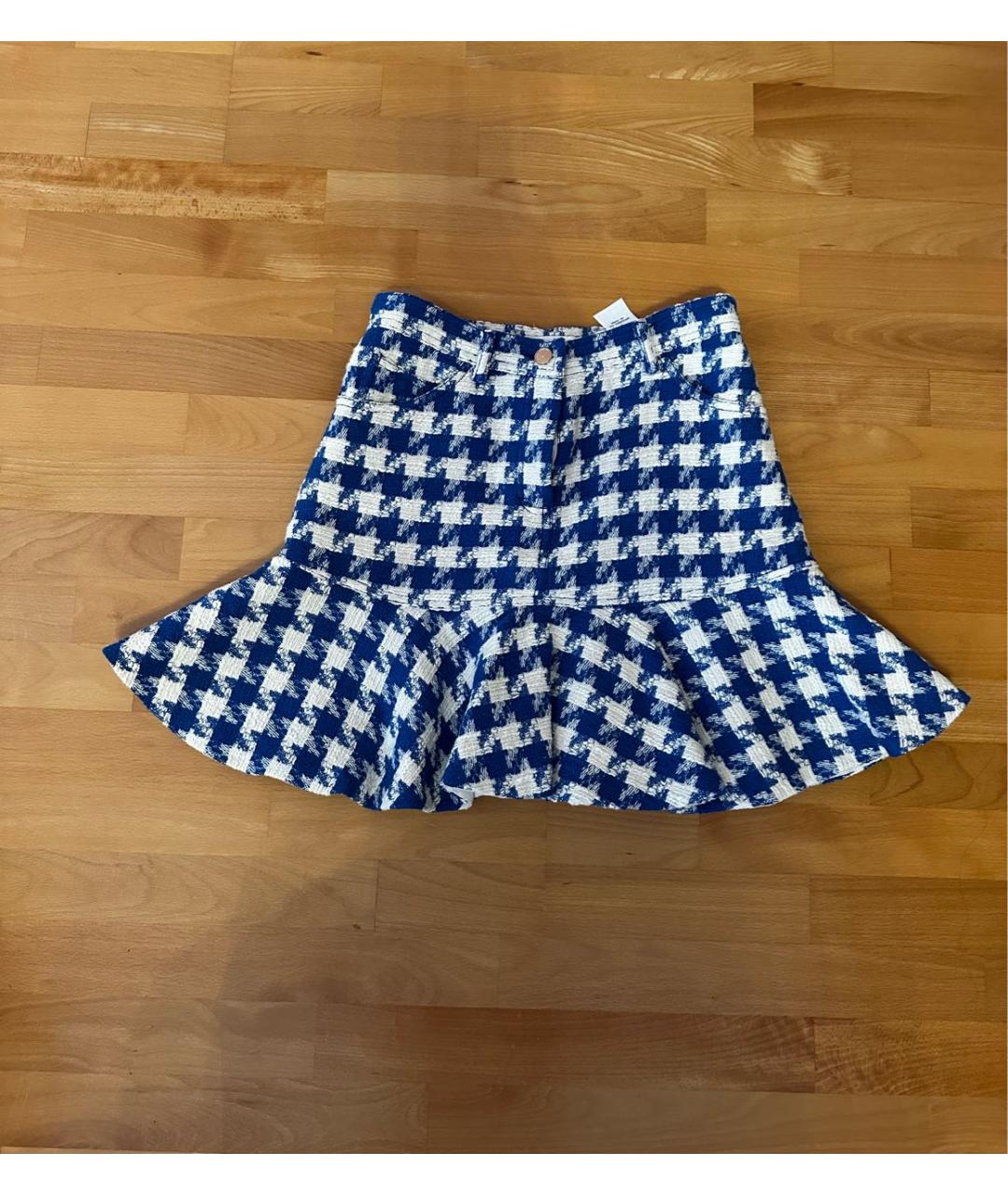SANDRO Синяя хлопковая юбка мини, фото 7