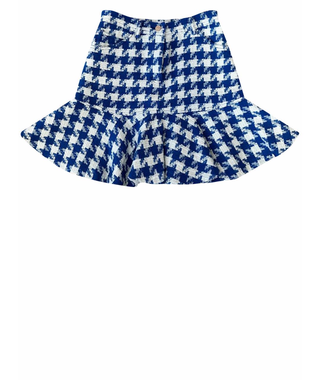 SANDRO Синяя хлопковая юбка мини, фото 1