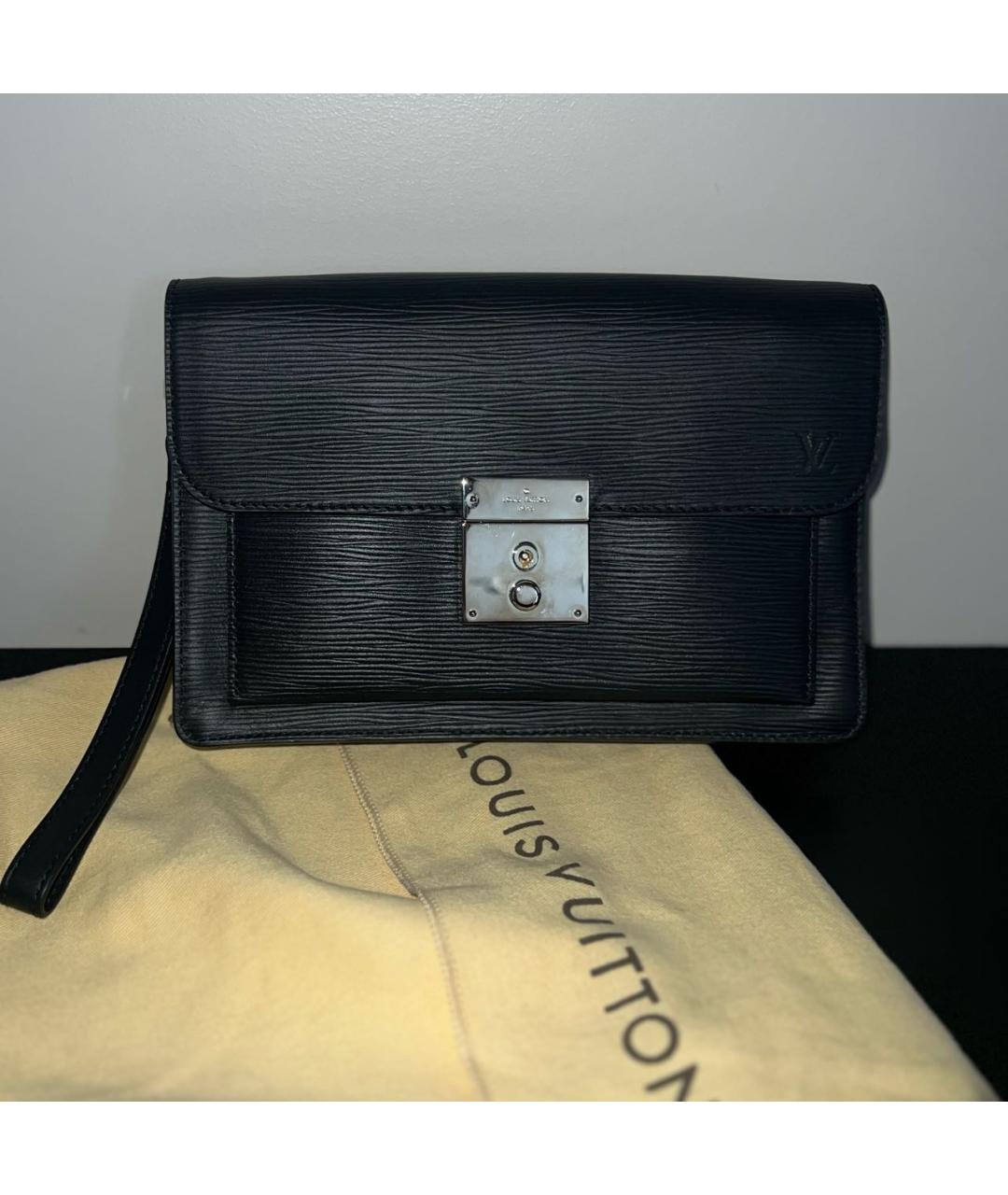 LOUIS VUITTON PRE-OWNED Черная кожаная барсетка, фото 6