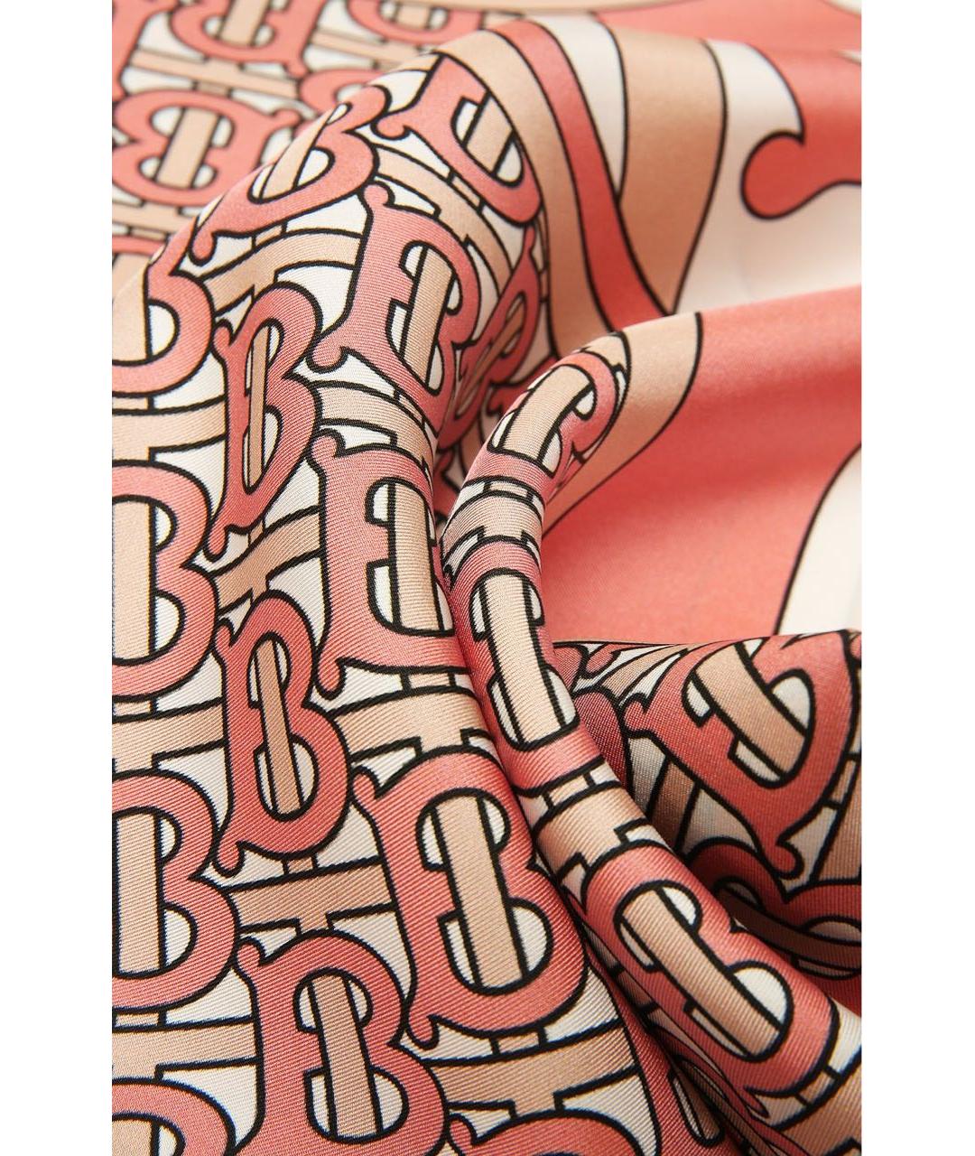 BURBERRY Оранжевый шелковый шарф, фото 2