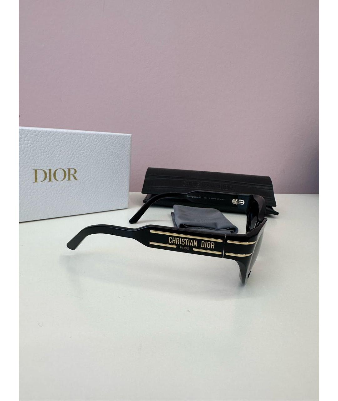 CHRISTIAN DIOR Черные пластиковые солнцезащитные очки, фото 2