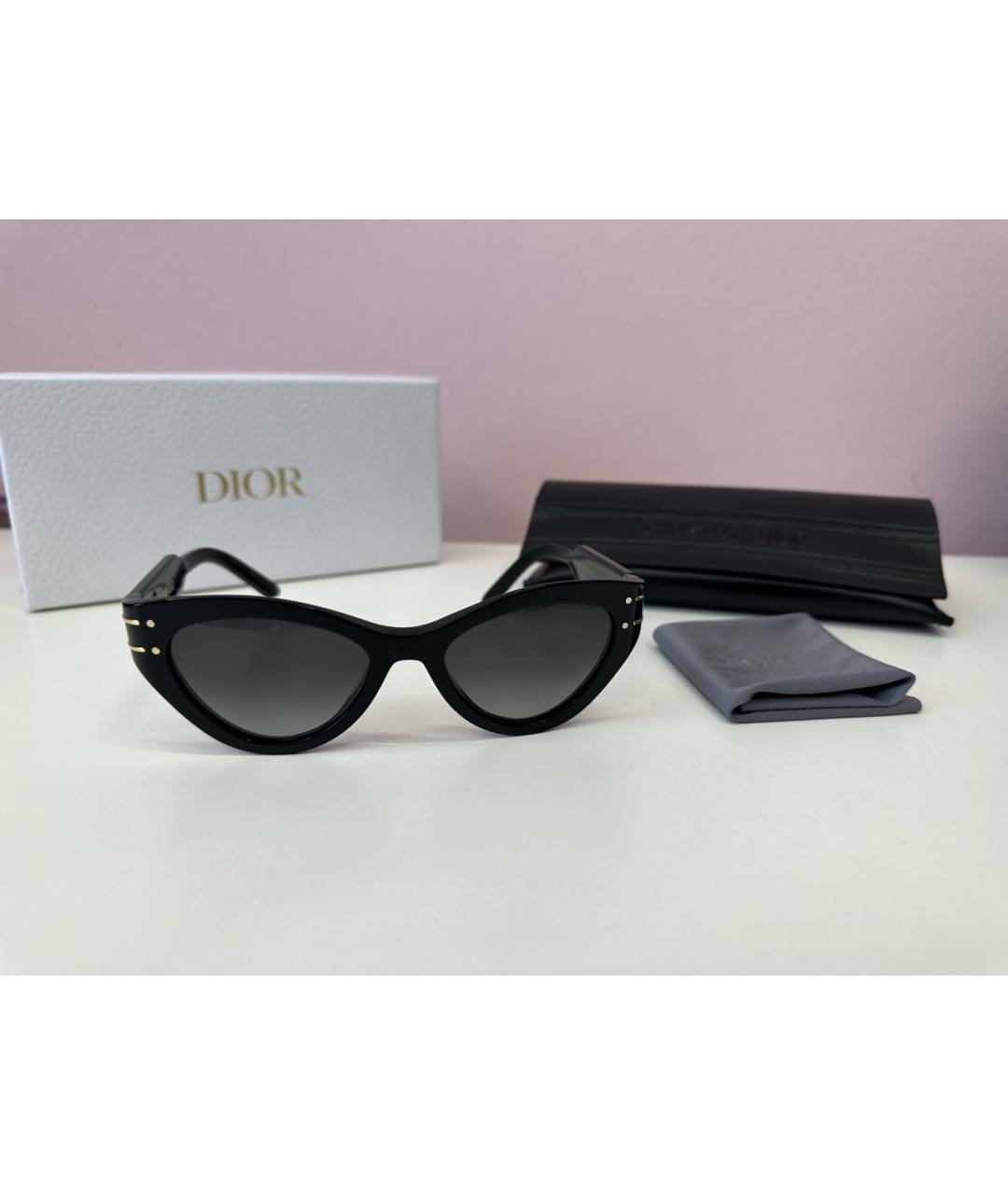CHRISTIAN DIOR Черные пластиковые солнцезащитные очки, фото 8