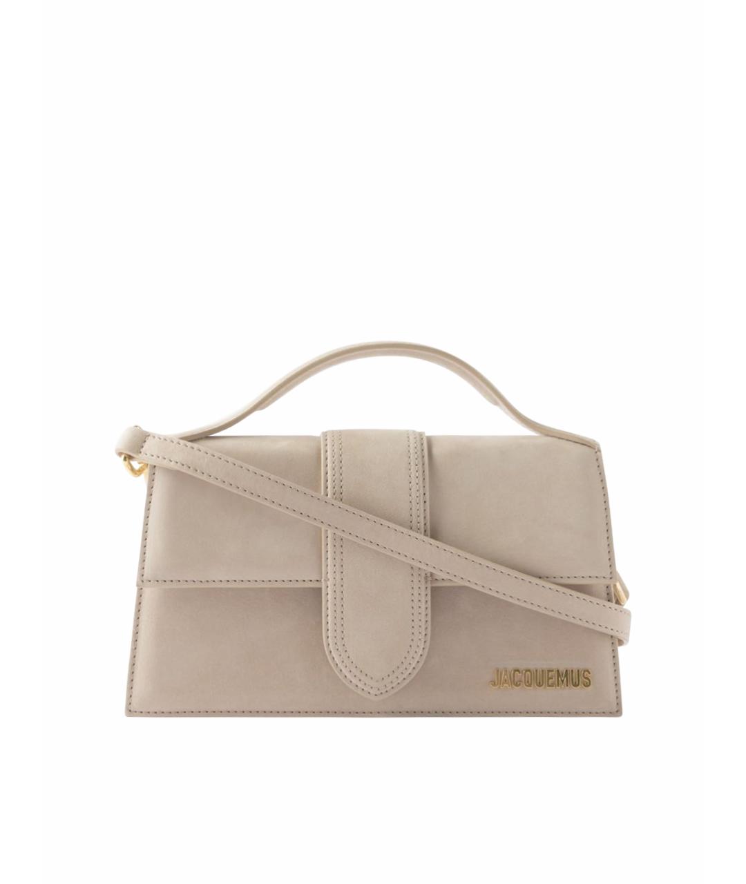 JACQUEMUS Бежевая кожаная сумка через плечо, фото 1