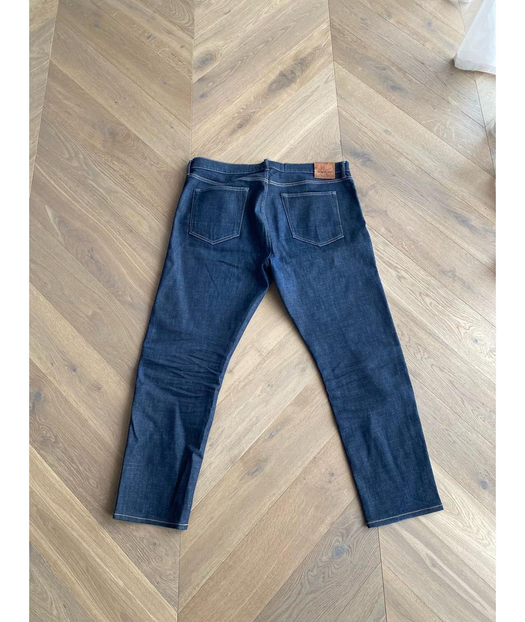 TOM FORD Темно-синие хлопко-полиэстеровые прямые джинсы, фото 2