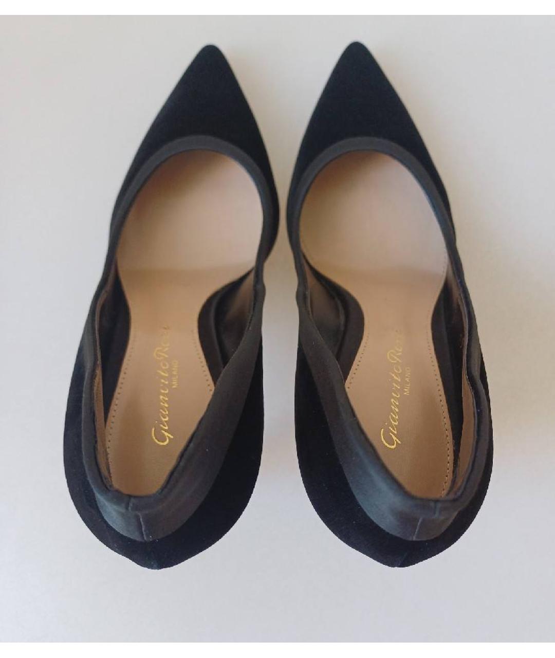 GIANVITO ROSSI Черные бархатные туфли, фото 3