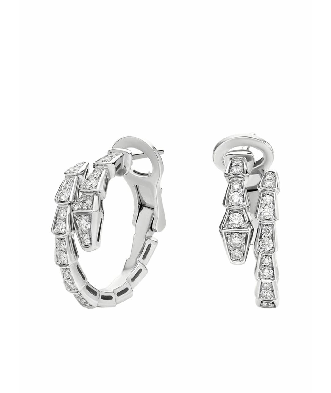 BVLGARI Белые серьги из белого золота, фото 1