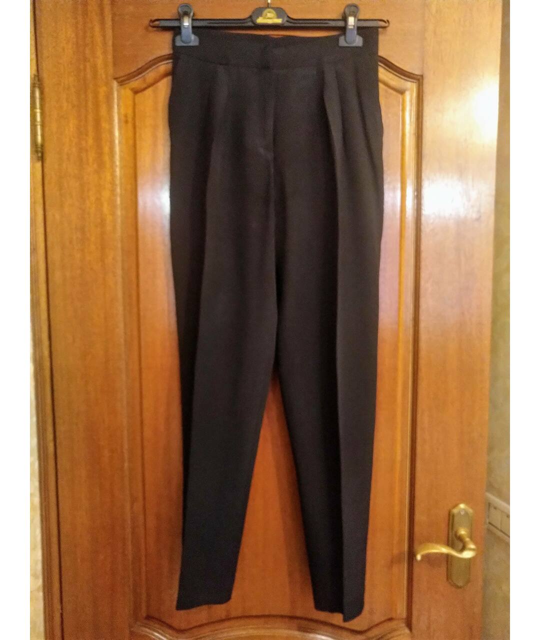 ALEXANDER TEREKHOV Черные шелковые прямые брюки, фото 3