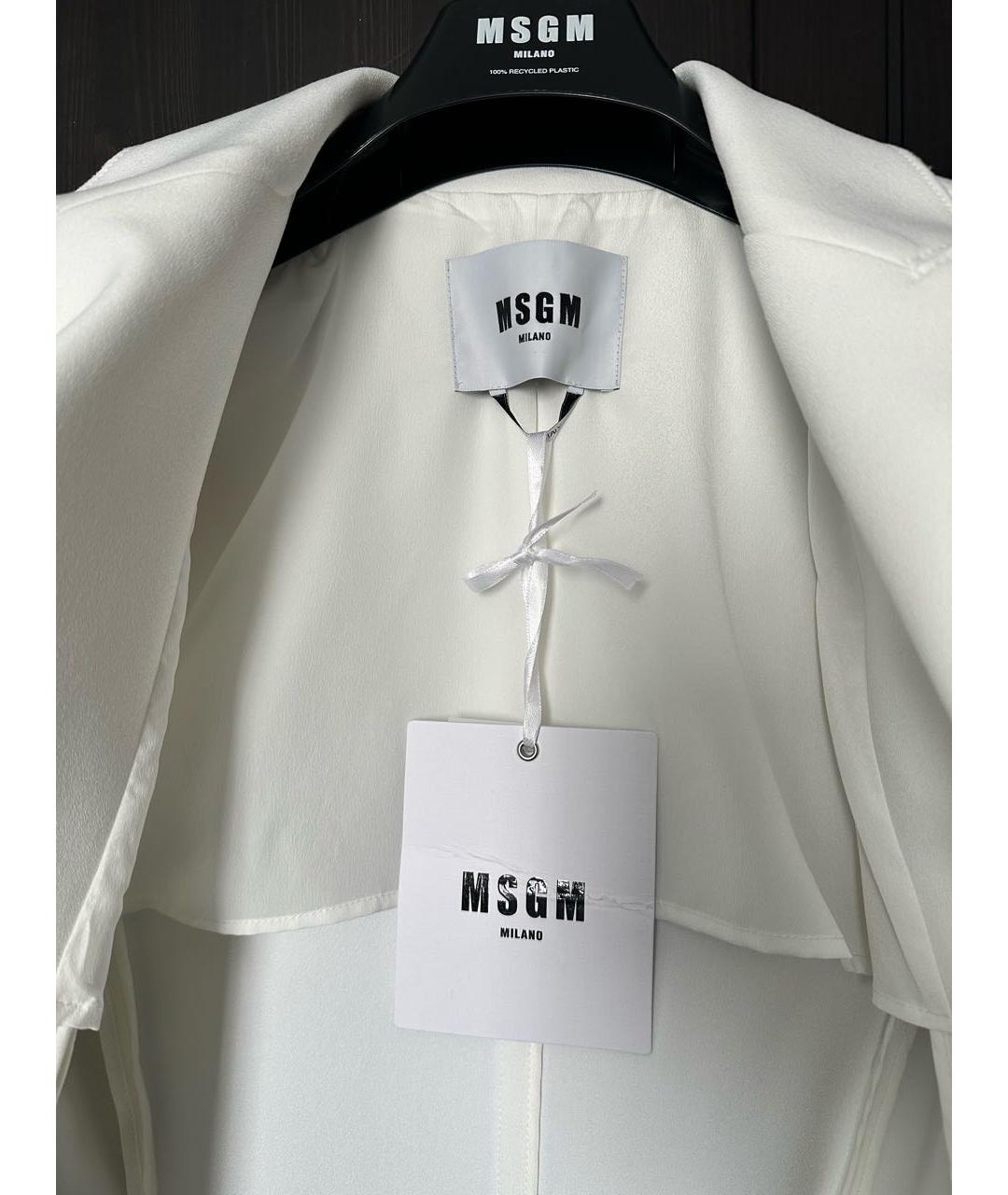 MSGM Белый полиэстеровый жакет/пиджак, фото 3