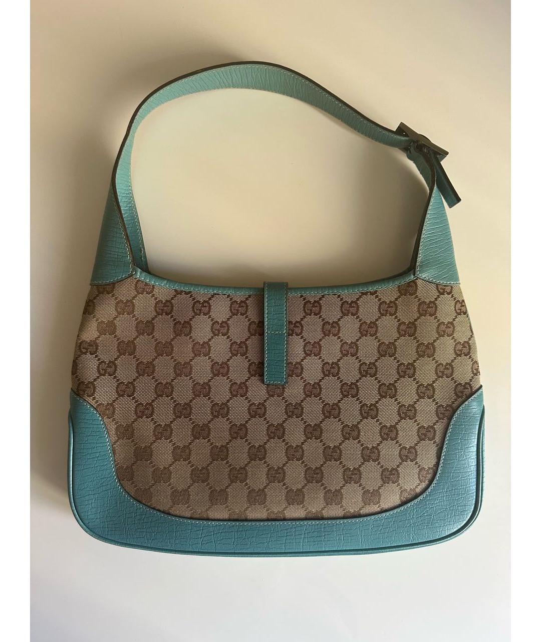 GUCCI Голубая кожаная сумка с короткими ручками, фото 2