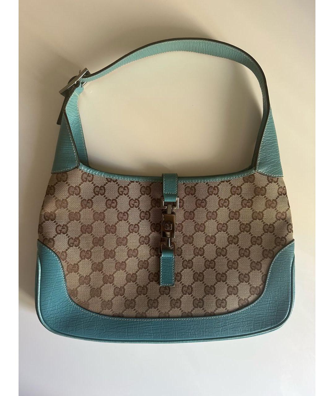 GUCCI Голубая кожаная сумка с короткими ручками, фото 9