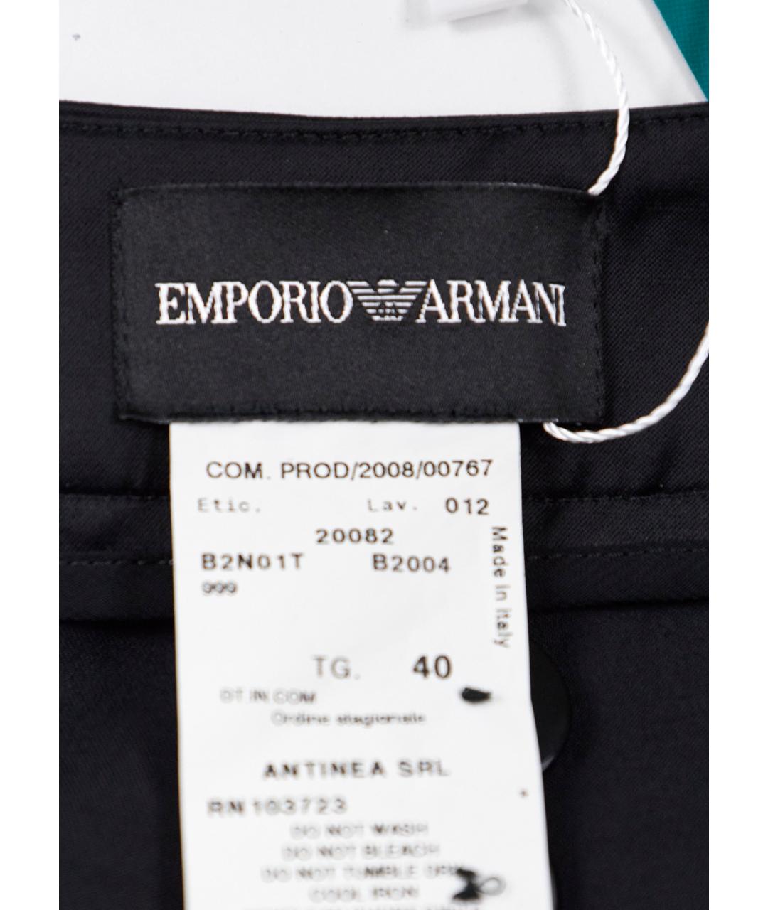 EMPORIO ARMANI Черная вискозная юбка миди, фото 3