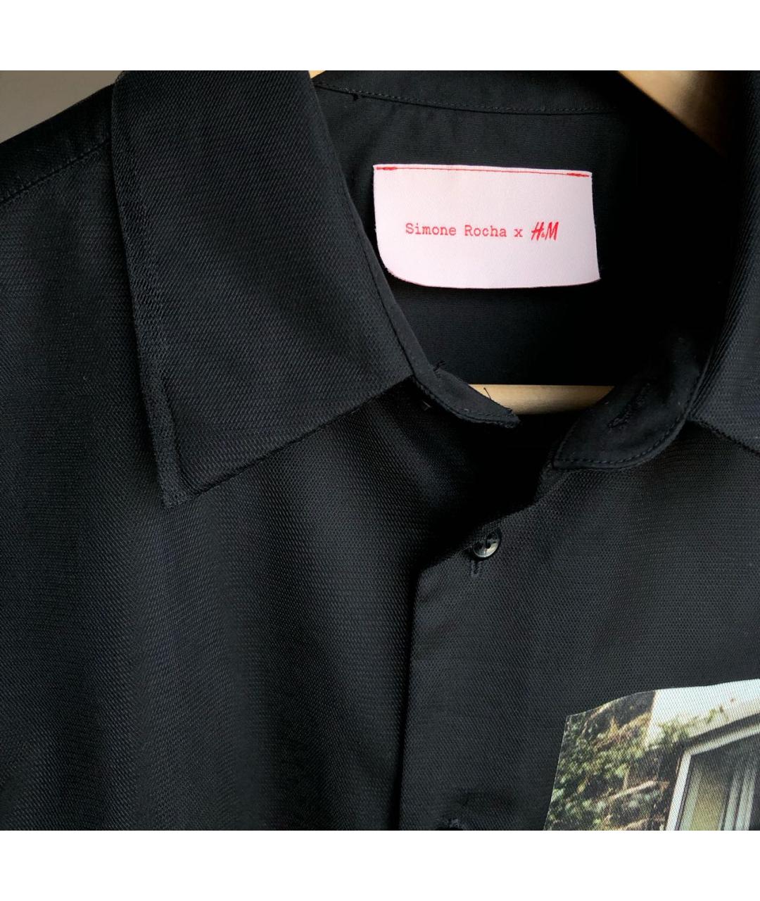 SIMONE ROCHA Черная хлопковая кэжуал рубашка, фото 5