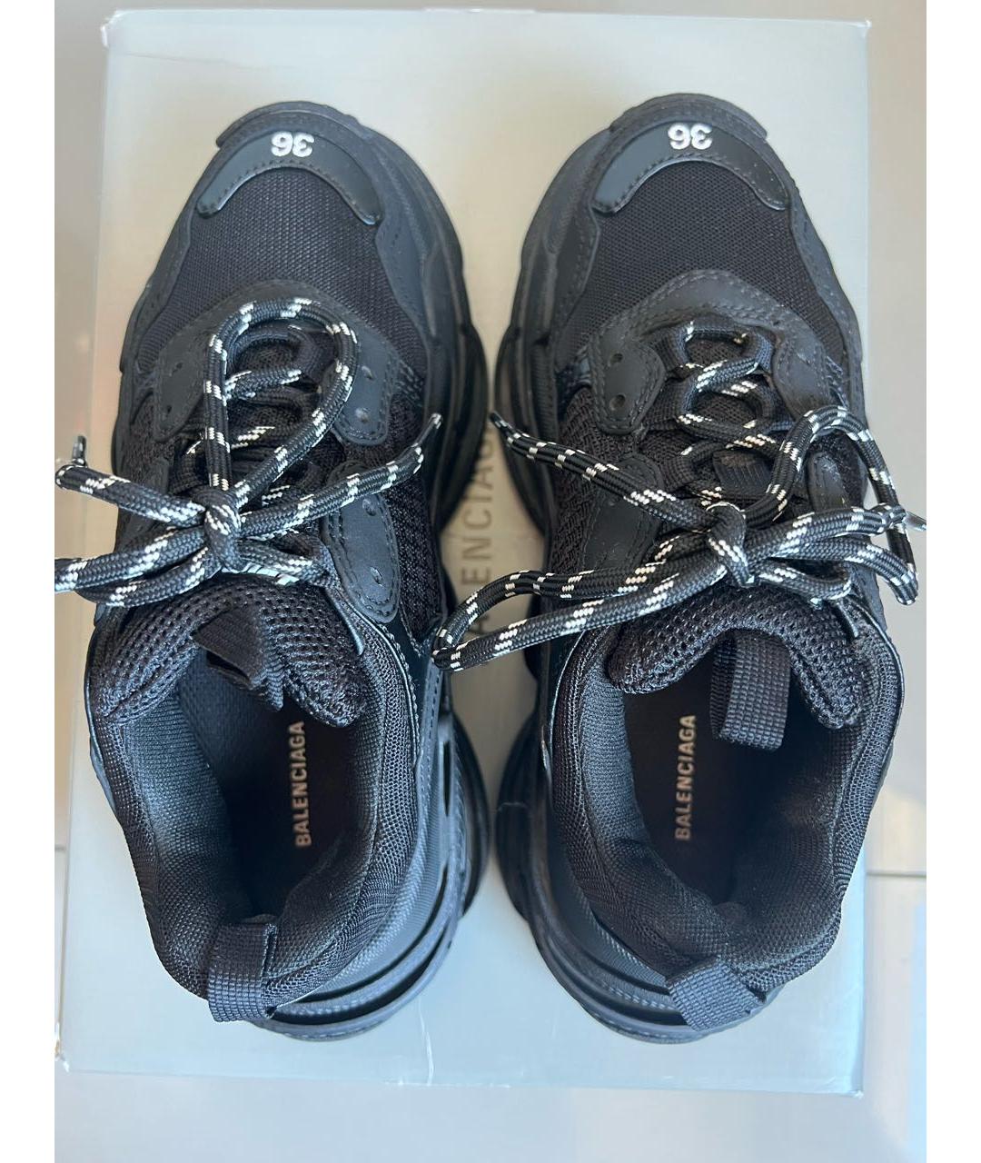 BALENCIAGA Черные кроссовки из искусственной кожи, фото 3