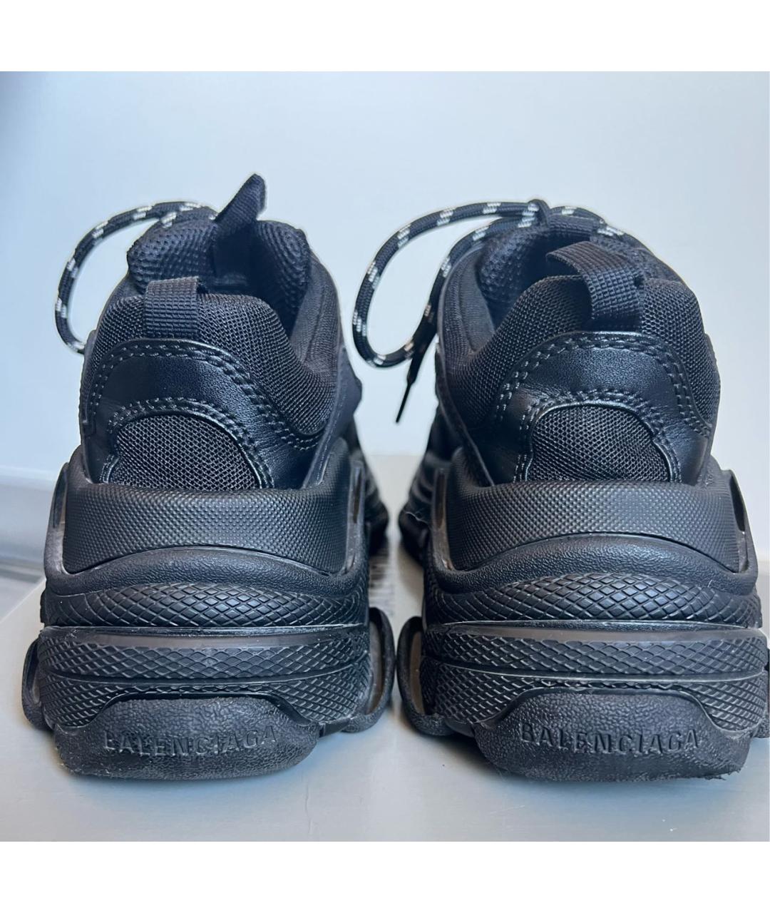 BALENCIAGA Черные кроссовки из искусственной кожи, фото 4