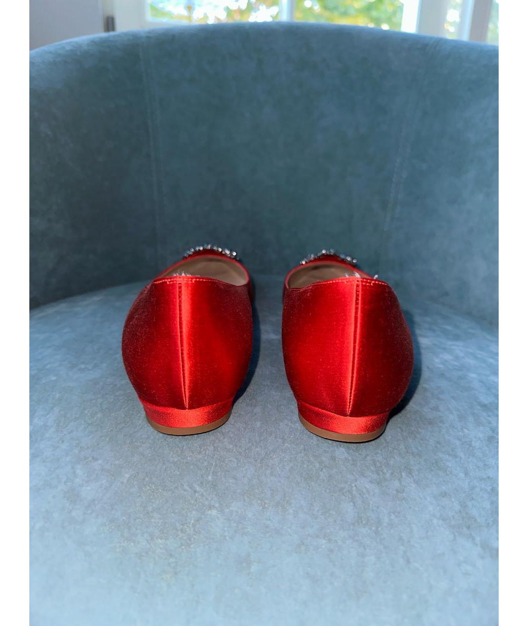 MANOLO BLAHNIK Красные балетки, фото 4