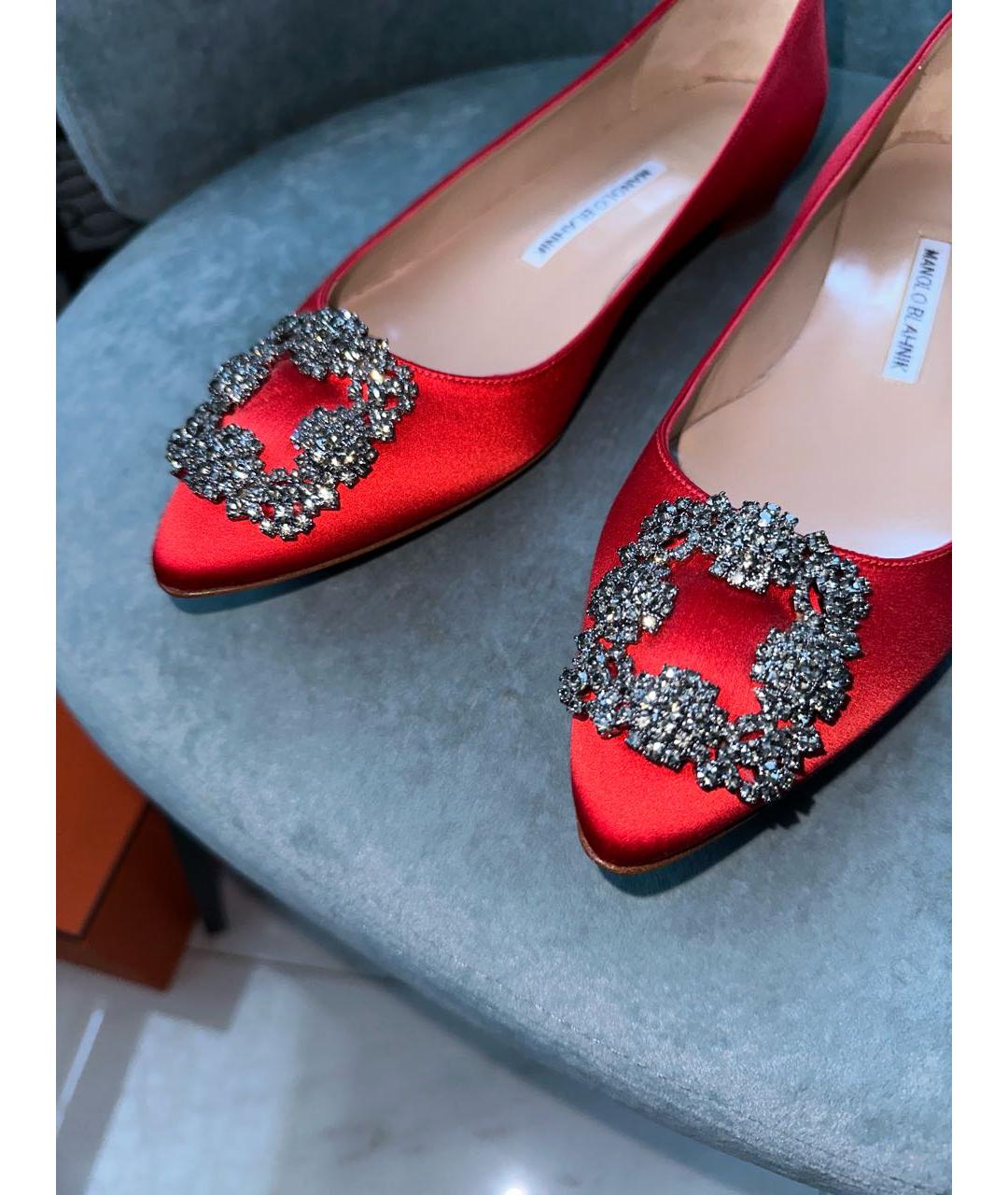 MANOLO BLAHNIK Красные балетки, фото 6