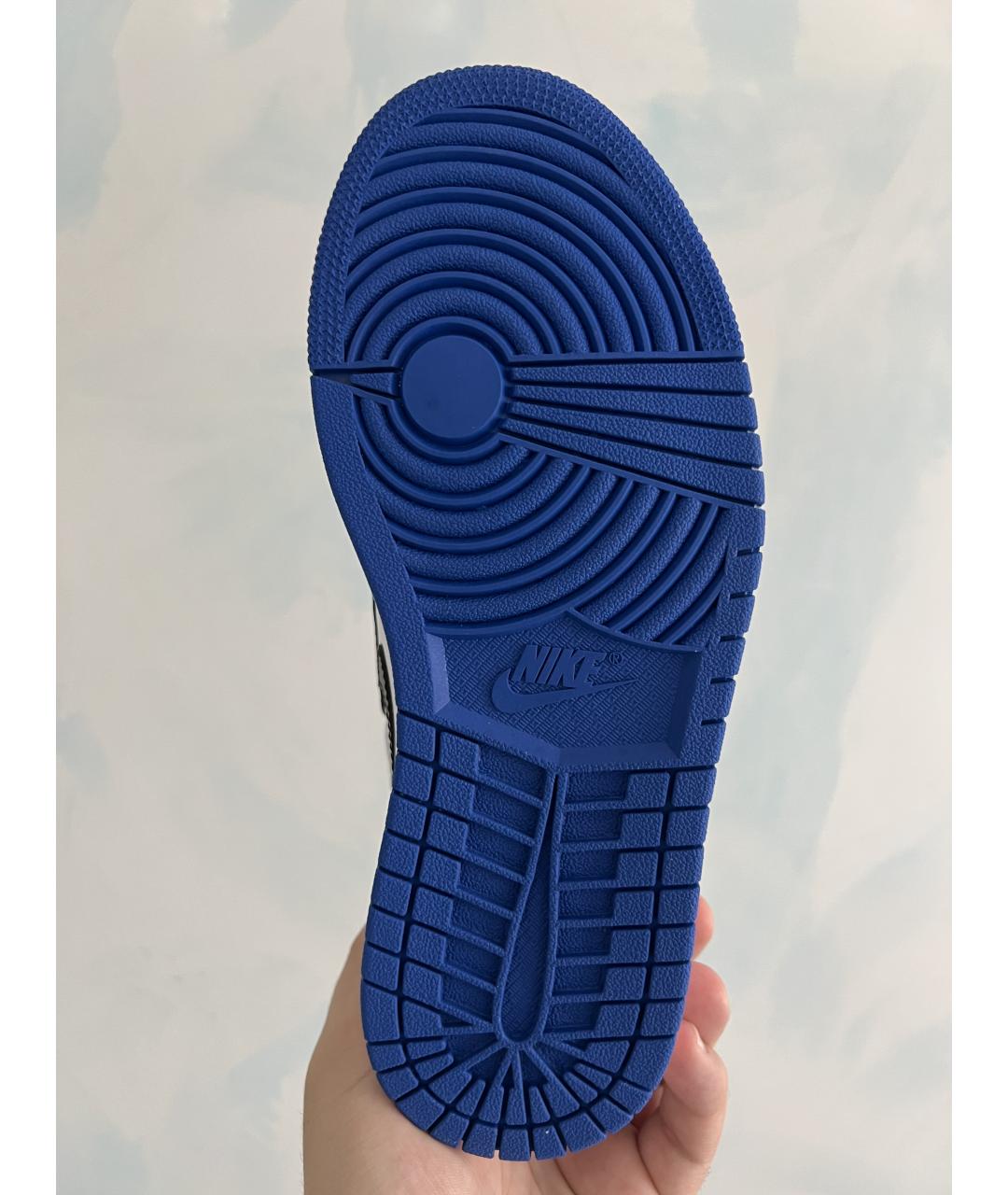 JORDAN Синие кожаные кроссовки, фото 4