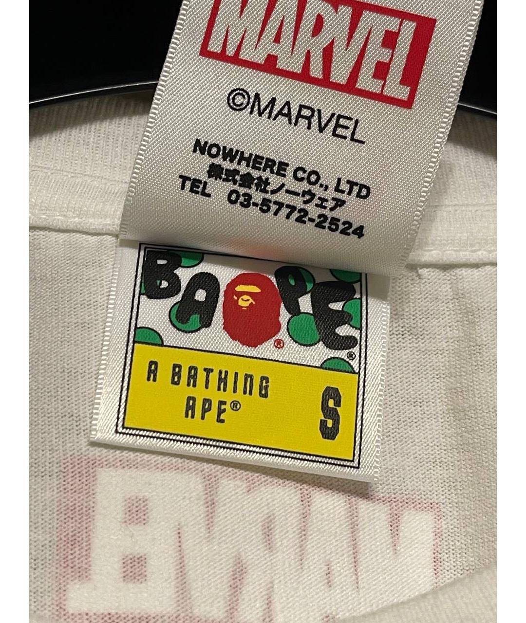 A BATHING APE Белая хлопковая футболка, фото 5