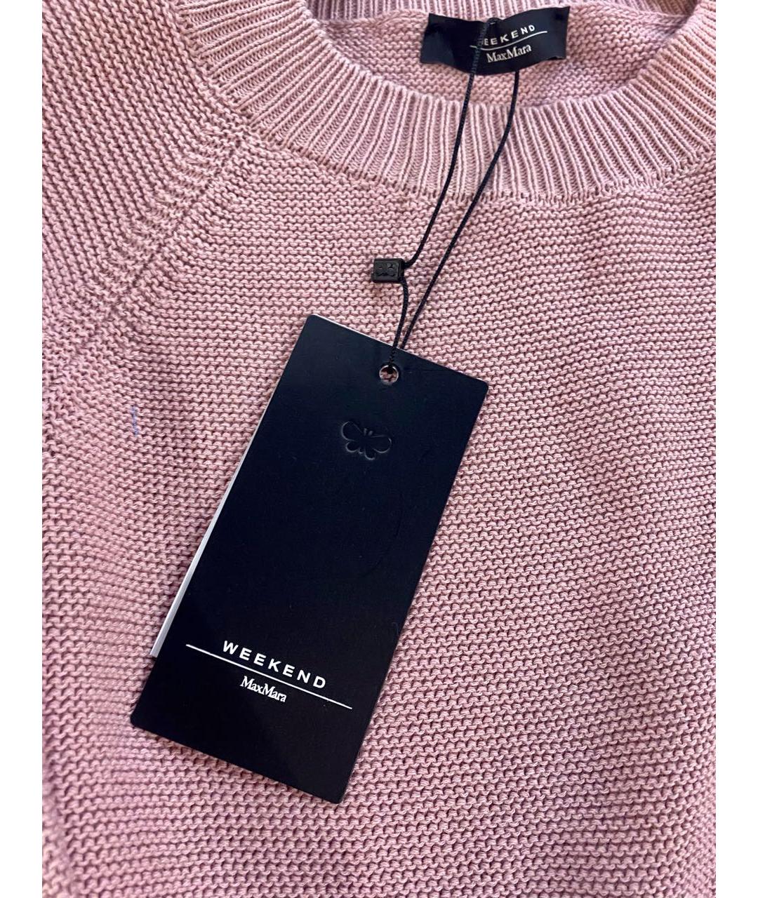 WEEKEND MAX MARA Розовый хлопковый джемпер / свитер, фото 3