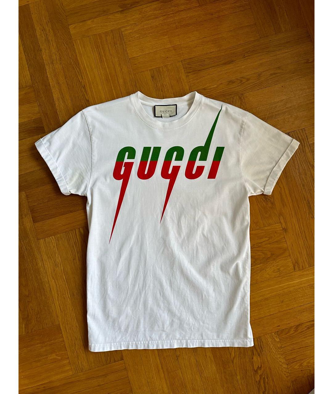 GUCCI Белая хлопковая футболка, фото 4