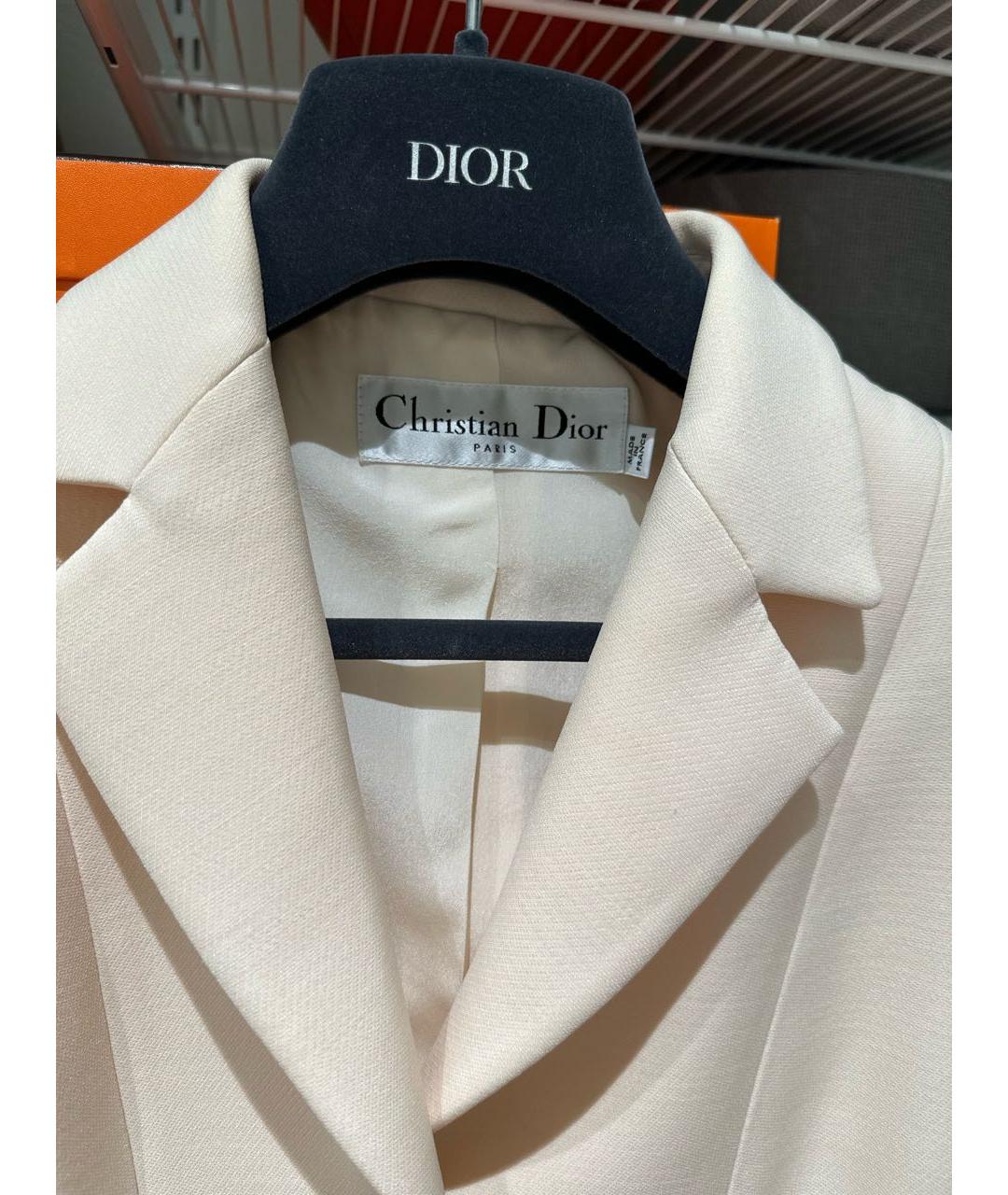 CHRISTIAN DIOR Белый шелковый жакет/пиджак, фото 3