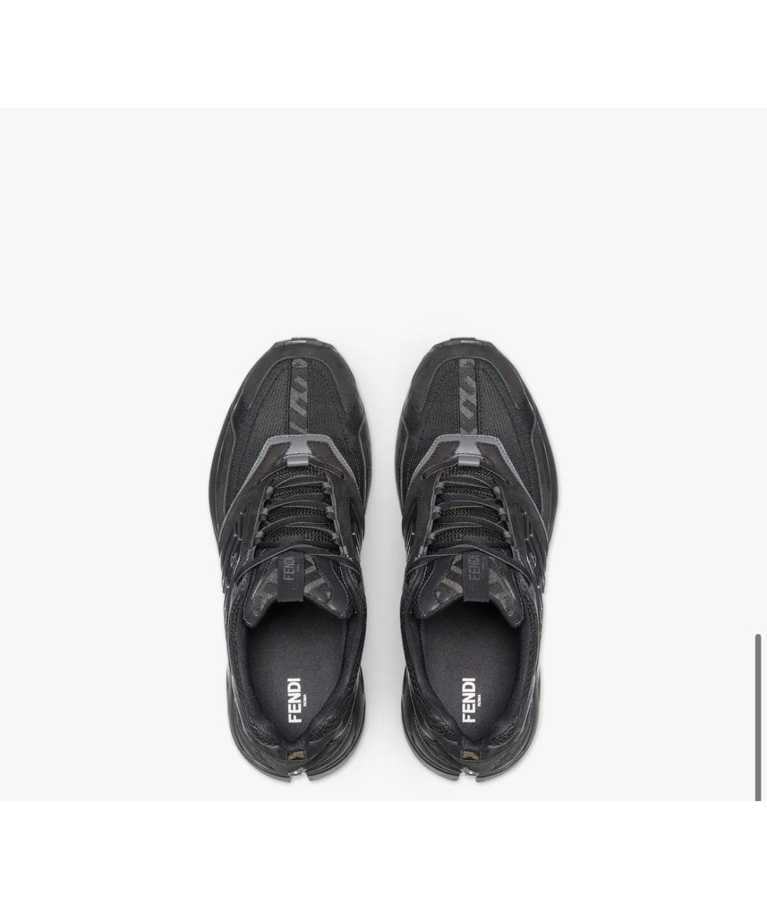 FENDI Черные замшевые низкие кроссовки / кеды, фото 2