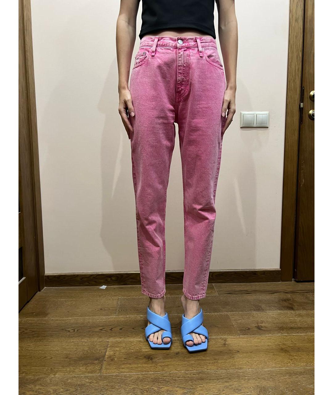 CALVIN KLEIN JEANS Розовые прямые джинсы, фото 5