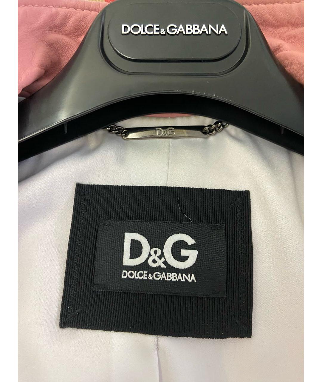 DOLCE&GABBANA Розовая кожаная куртка, фото 5