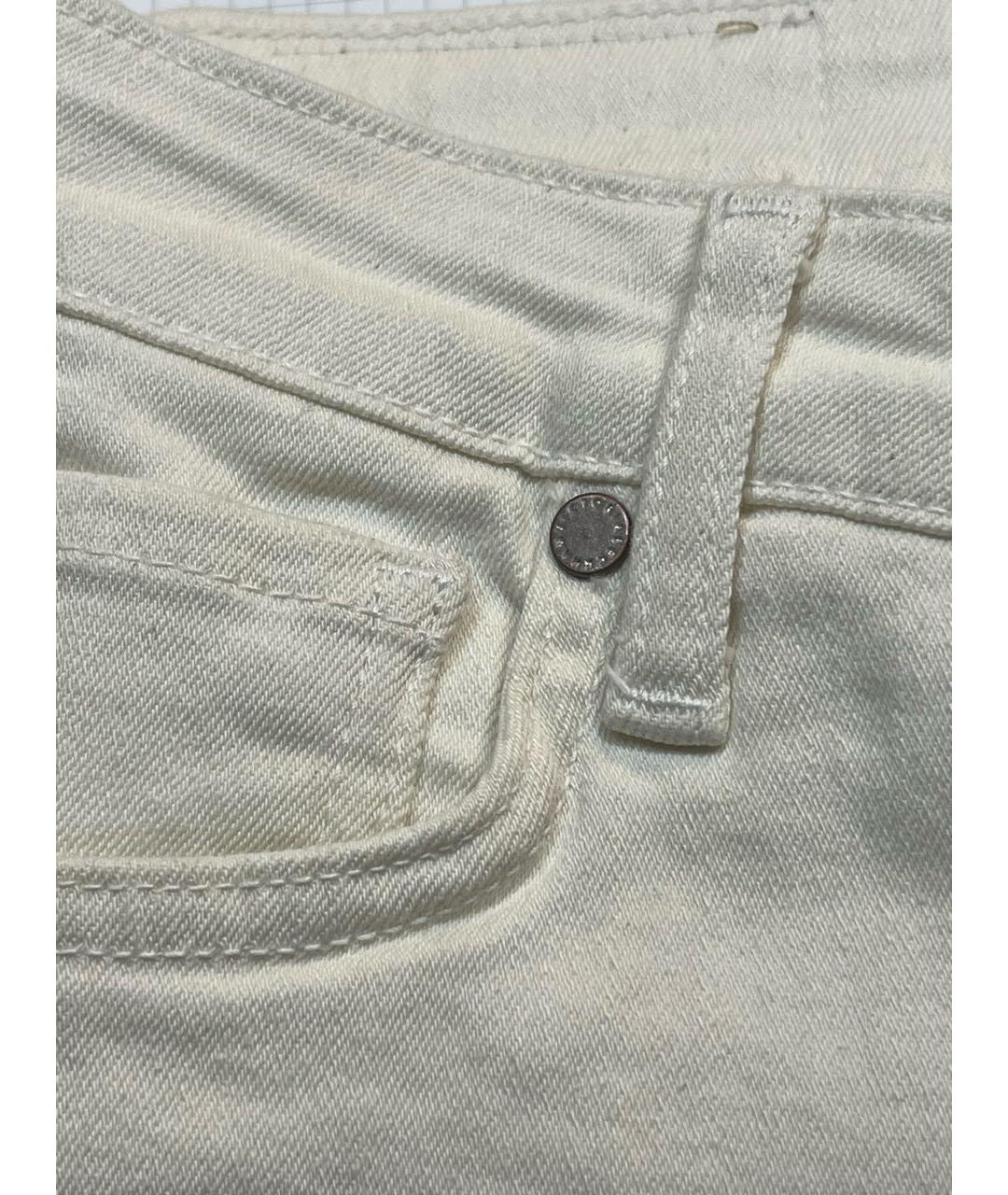 VICTORIA BECKHAM Бежевые хлопко-эластановые джинсы слим, фото 6