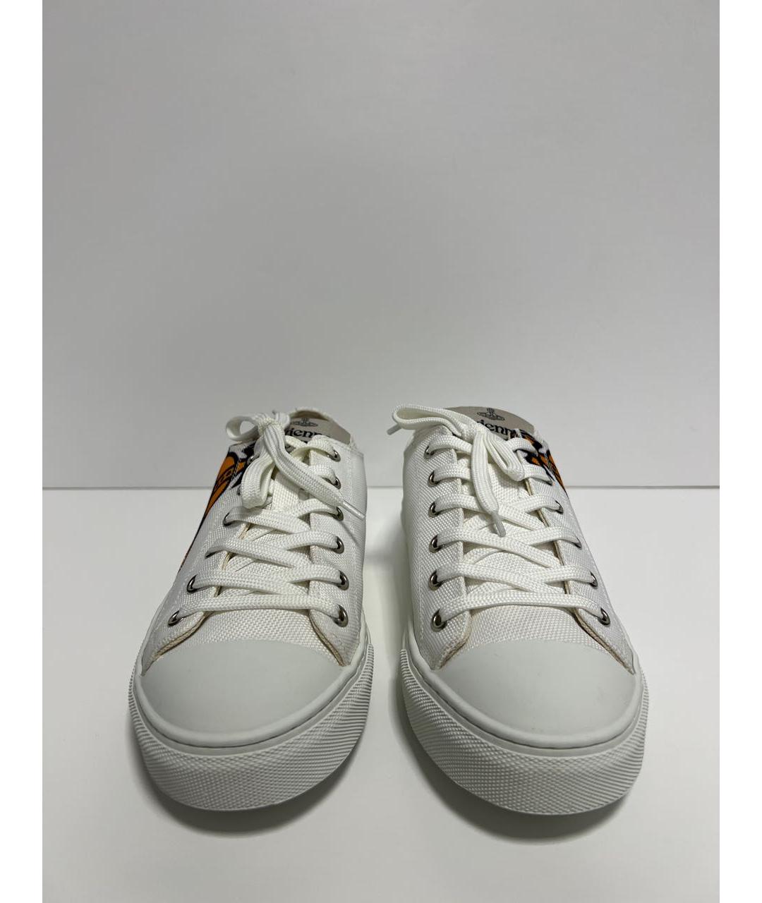 VIVIENNE WESTWOOD Белые текстильные низкие кроссовки / кеды, фото 5