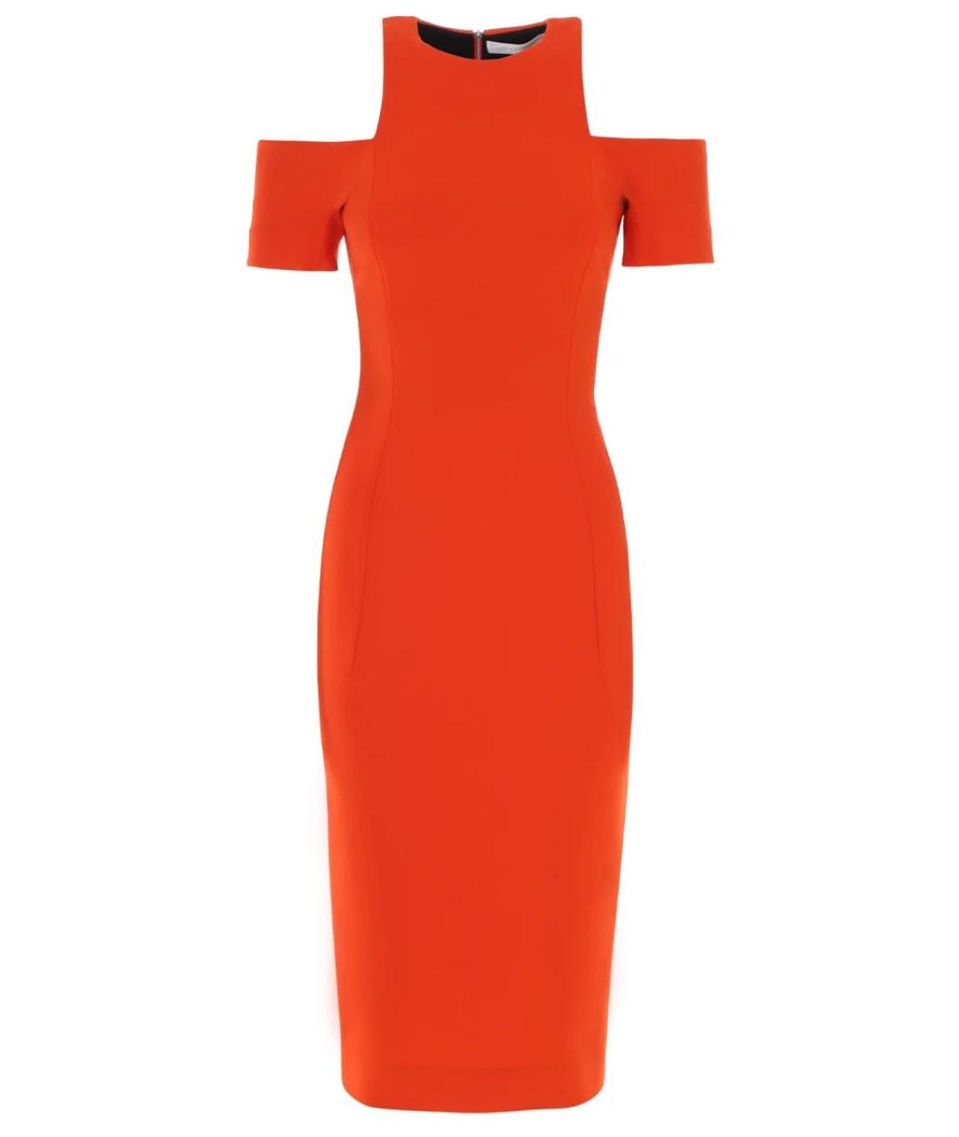 VICTORIA BECKHAM Оранжевое вискозное коктейльное платье, фото 1