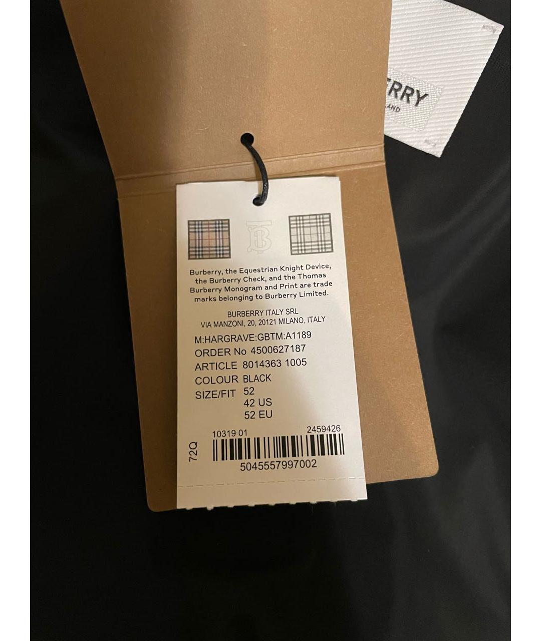 BURBERRY Черная куртка, фото 5