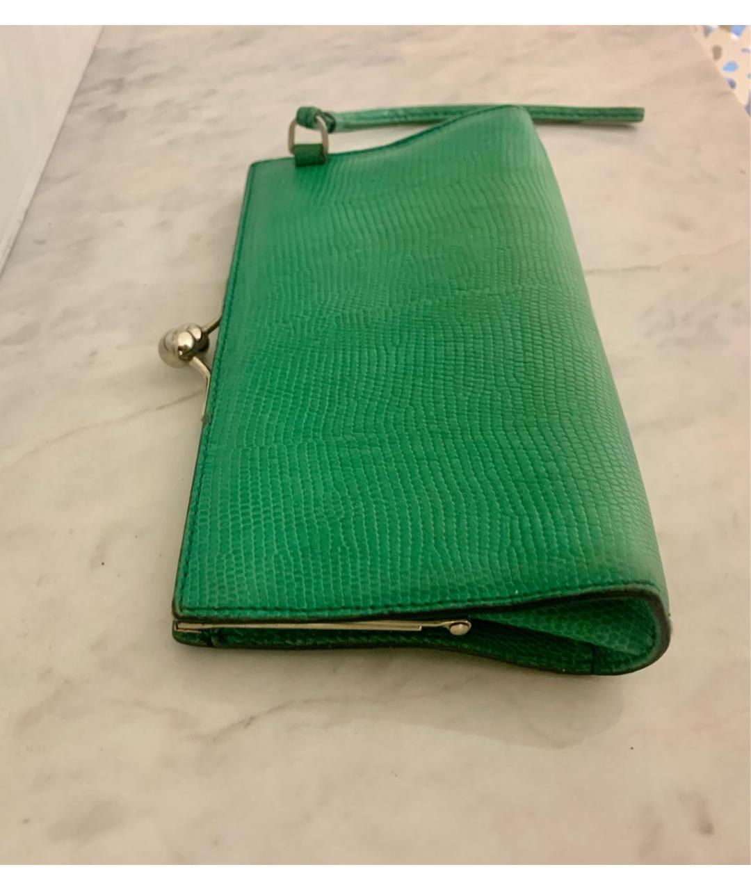 BURBERRY Зеленый кошелек из экзотической кожи, фото 2