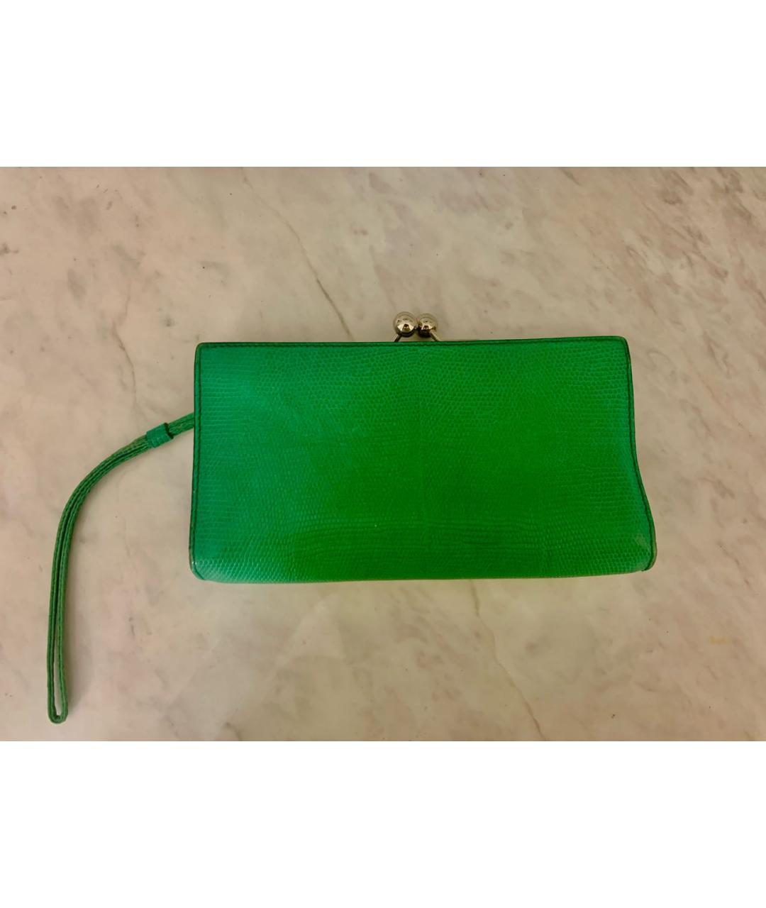 BURBERRY Зеленый кошелек из экзотической кожи, фото 6