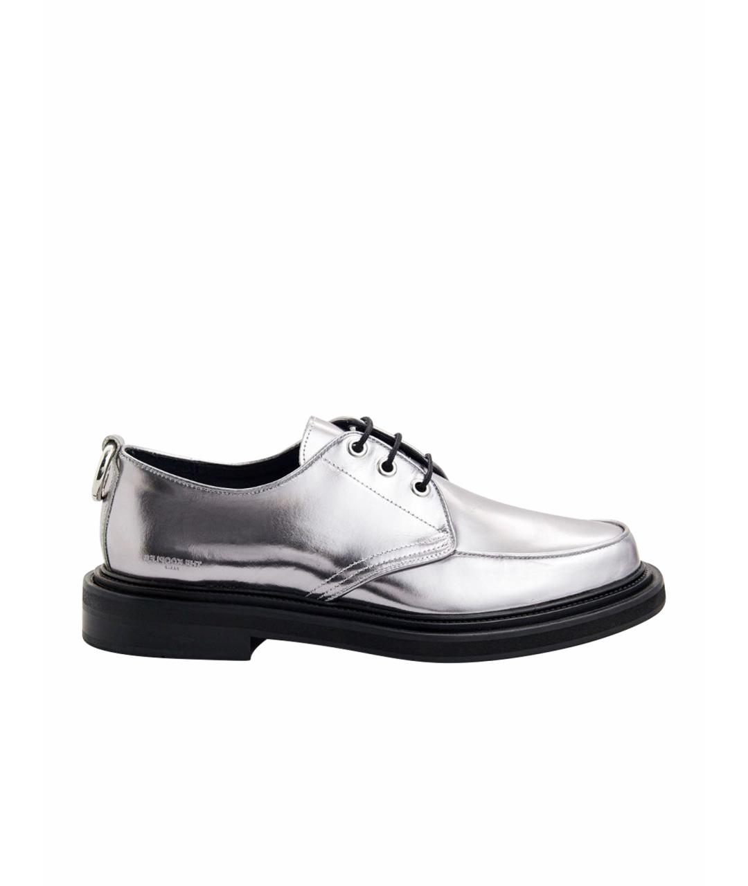 THE KOOPLES Серебряные кожаные низкие ботинки, фото 1
