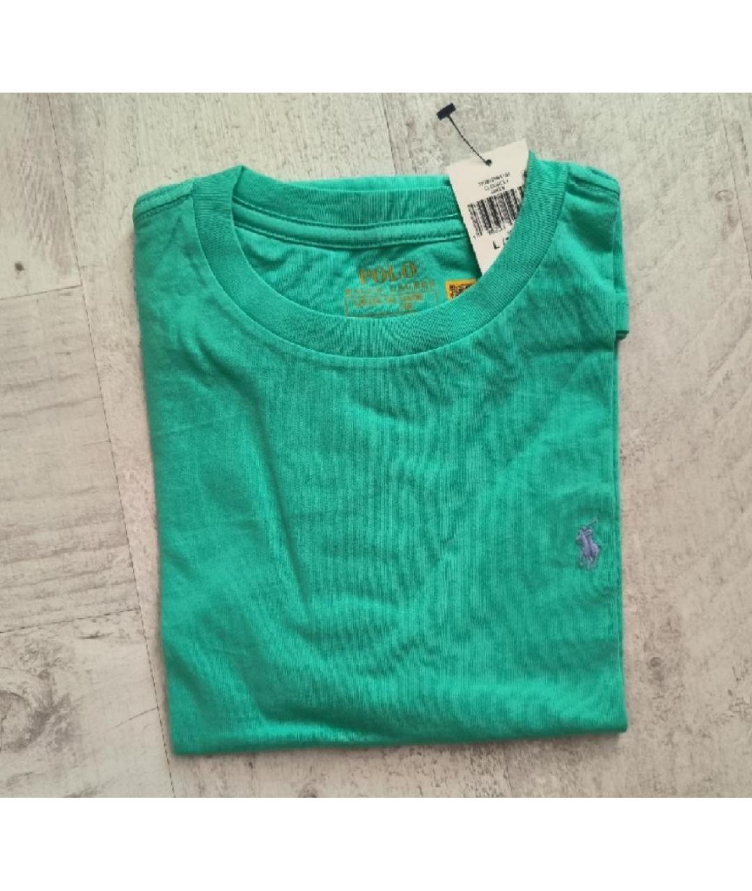 POLO RALPH LAUREN Салатовая хлопковая футболка, фото 3