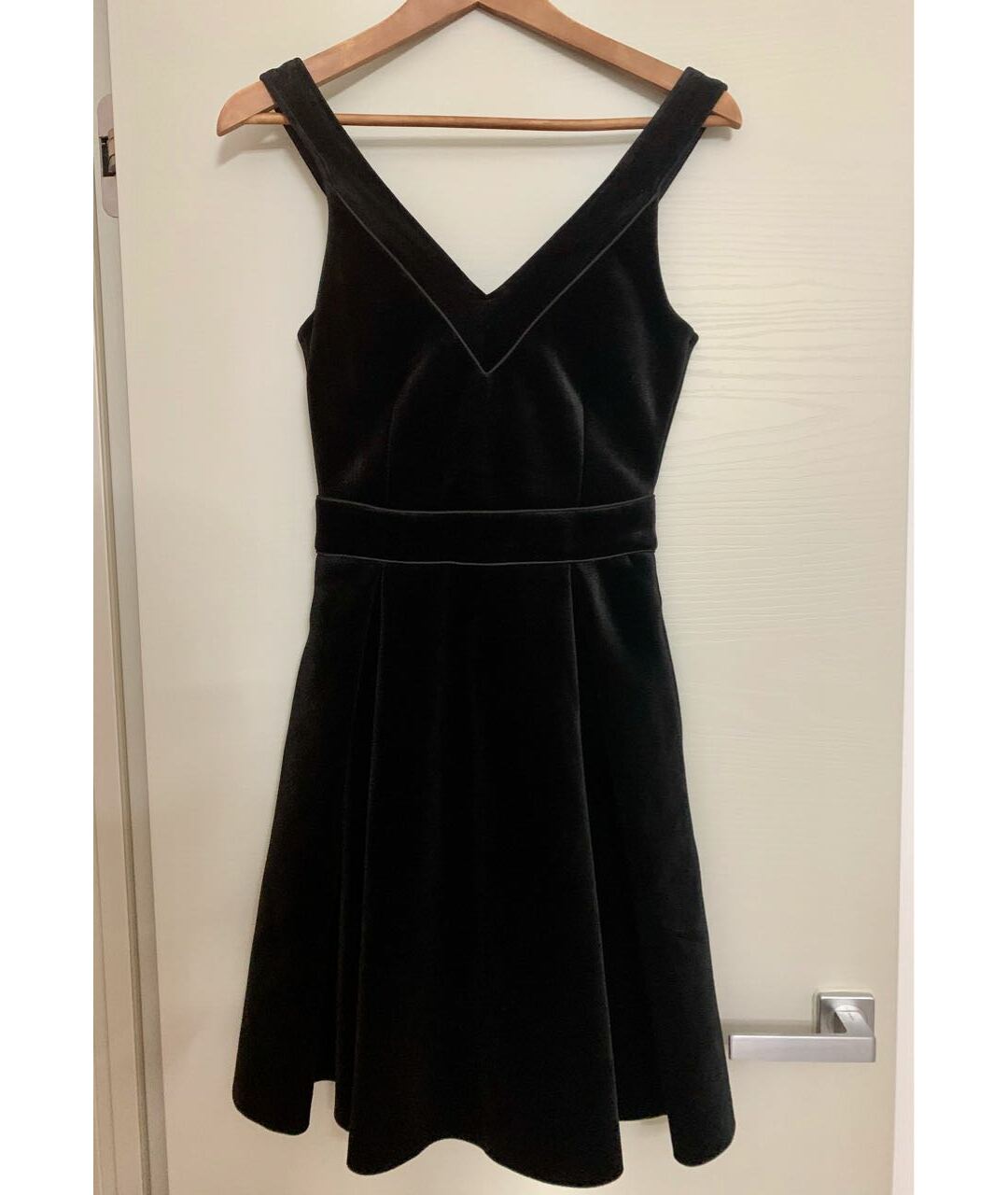 MAJE Черное бархатное коктейльное платье, фото 3